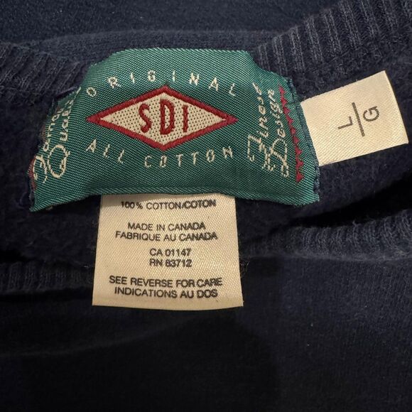 Vintage Blackcomb Whistler Sweatshirt Mens Large Navy Blue Crewneck Ski 90s - Picture 4 of 10